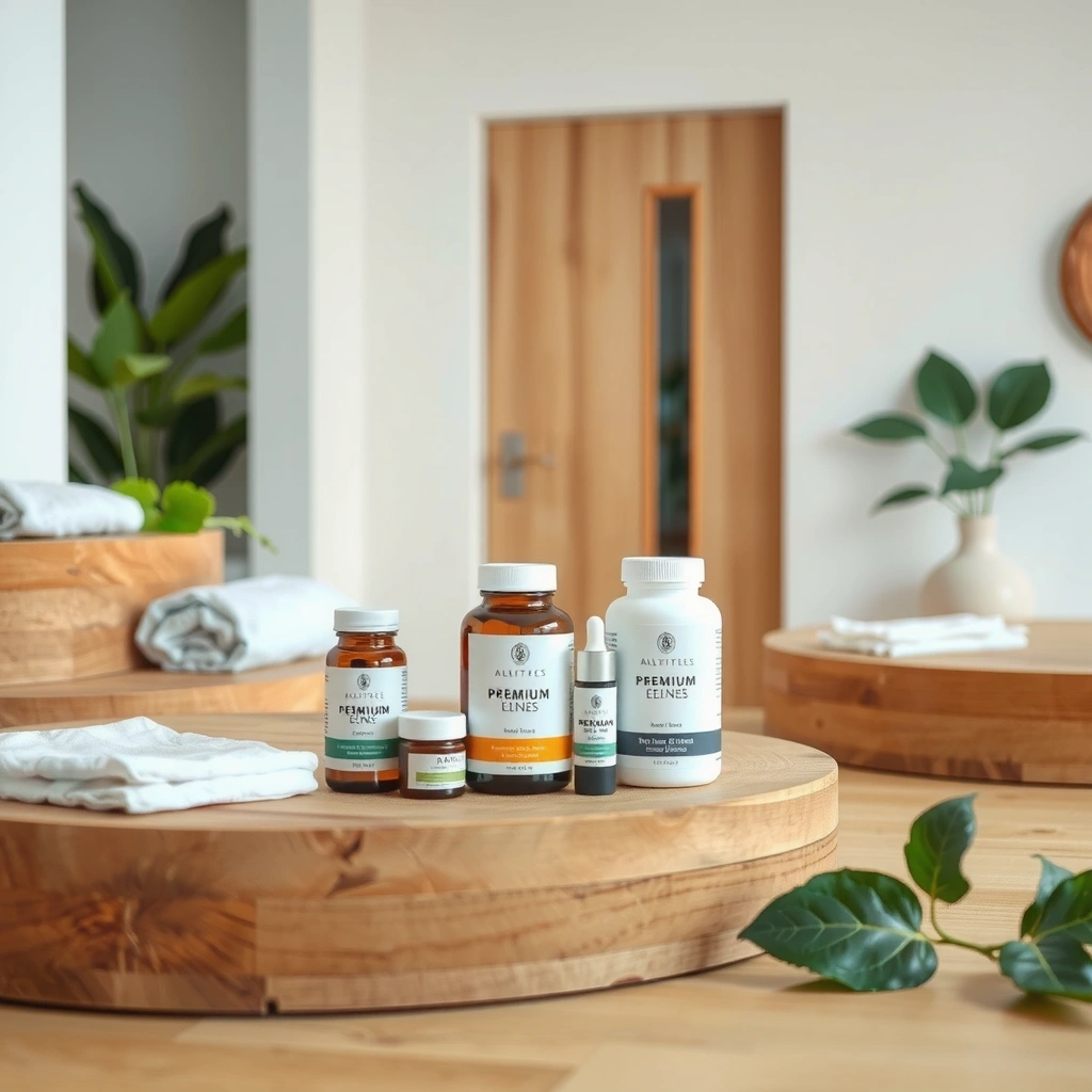 Premium wellness products background